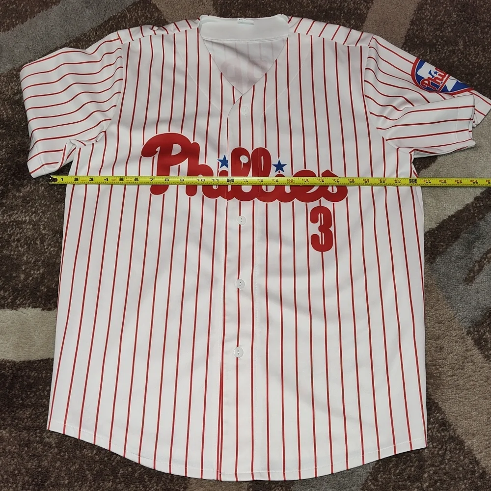 XL Phillies Striped Baseball Jersey - (No Name Brand) - Picture 3 of 6